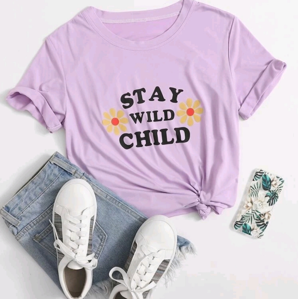 Women's soft light purple Stay Wild Child